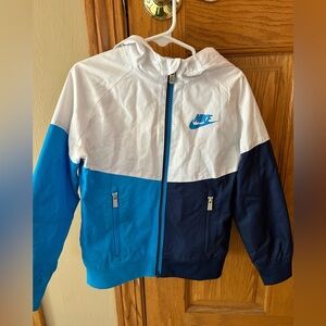Nike White and Blue Mesh Jacket